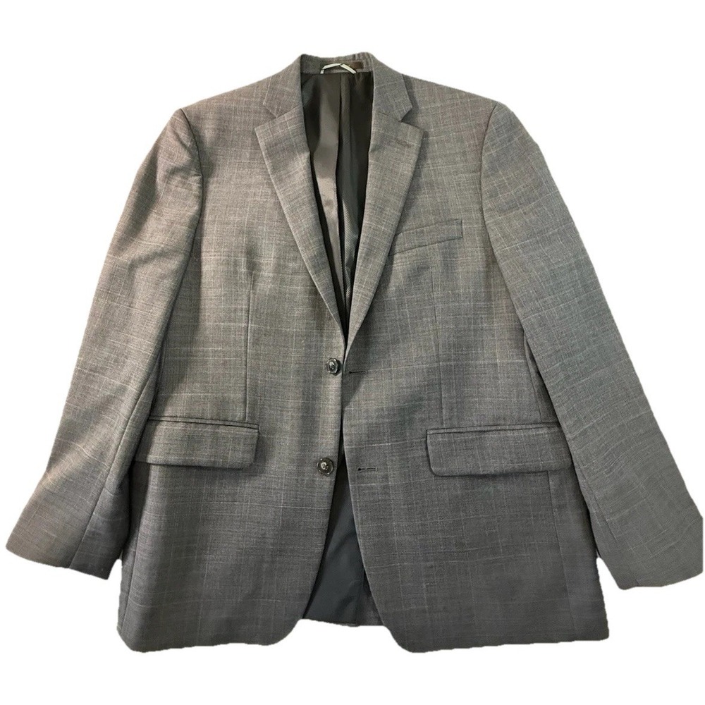 Greg Norman for Tasso Elba Gray Wool Blazer 40S Single-Breasted Notch Lapel